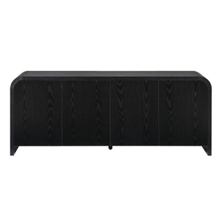 Curved Edge TV Stand With Large Cabinets