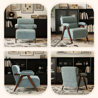 Modern Accent Chair With Tufted Armchair For Reading Room