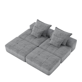Modern Oversized Diy Combination Modular Sectional Sofa With Pillows