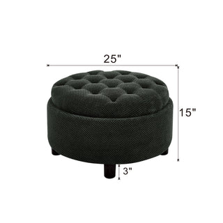 Storage Round Footstool Table Ottoman