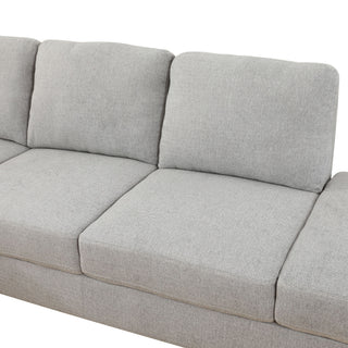 2 Piece L - Shaped Left Chaise Sectional Sofa With Ottoman, Living Room Furniture - White / Gray