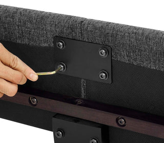 Squares Upholstered Headboard Platform Bed