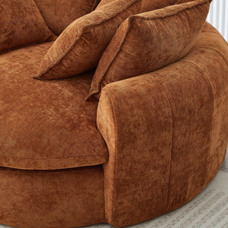 Modern Round Chaise Sofa With 8 Throw Pillows