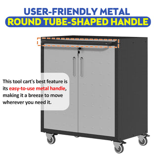 Heavy Duty Metal Garage Storage Cabinet With Wheels Sturdy Tool Organizer