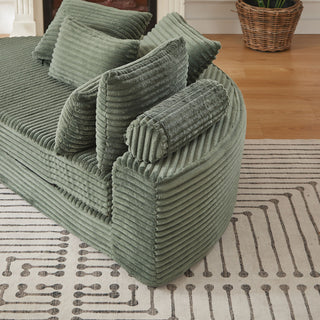 Semi Circular 2 In 1 Sofa Bed With Neck Pillow And Throw Pillows