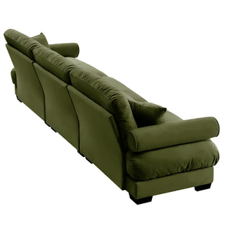 Modern Sofa With Bolstered Armrests And Pillows