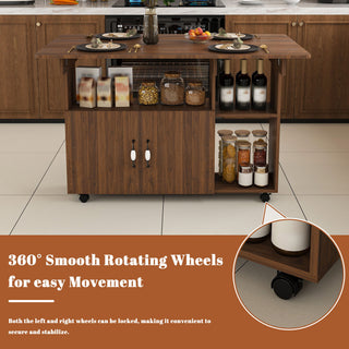 Multi Functional Folding Table With Storage Shelves And Wheels