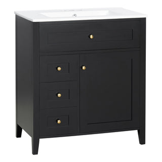 Bathroom Vanity With Sink, 3 Drawers And Adjustable Shelf, Freestanding Storage Unit