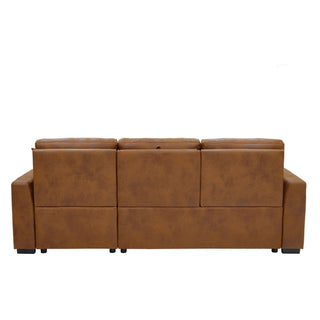 Upholstered Sectional With Pull-Out Bed And Chaise Storage