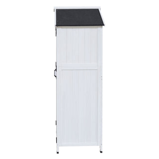 Storage Shed With Double Doors For Outdoor Garden Tool Organization - White