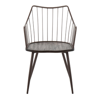 Winston - Farmhouse Style / Dining Chair - Brown / Dark Walnut