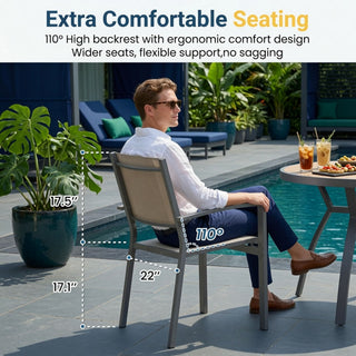 5 Piece Patio Dining Set With Table And Chairs For Outdoor Use - Gray