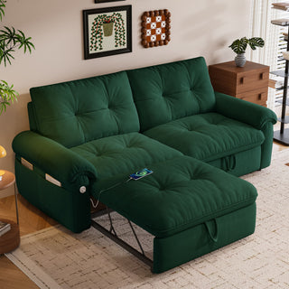 Cloud Like Convertible Sofa Bed For Living Rooms - Green