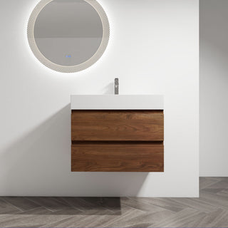 Wall Mounted Bathroom Vanity And Sink, 2 Soft Close Drawers