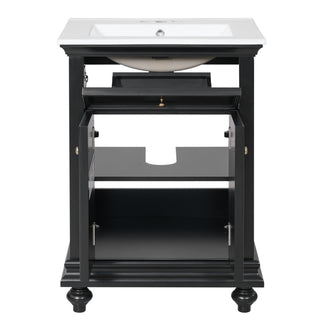 Modern Bathroom Vanity With Tip-Out Drawer And Soft-Close Hinges