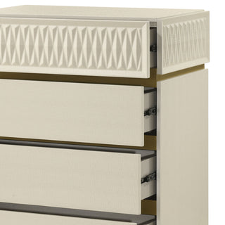 Stanley - 5 Drawer Chest With Crocodile Texture - Gray