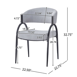 Contemporary Upholstered Dining Chairs With Metal Legs (Set of 2)