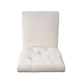 Carter - 5 Tuft Dining Chair With Button Tufted Backrest And Espresso Legs - Ivory