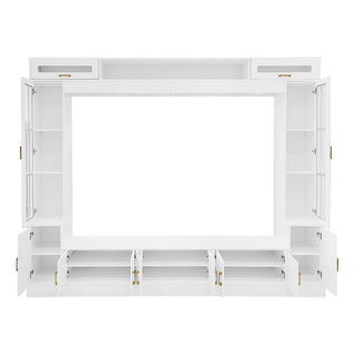 Wall Unit Entertainment Center With Bookshelves For TVs Up To 80"