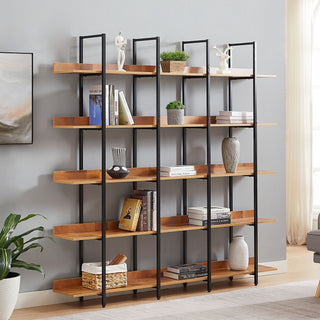 Vintage Industrial 5 Tier Open Bookcase