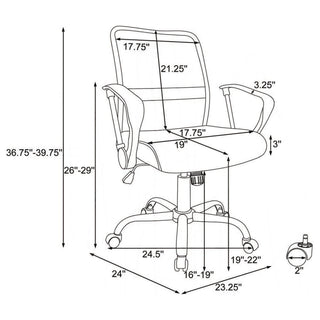 Swivel Office Chair With Base Adjustable Height - Black