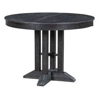Dining Set & Extendable Round Table And 4 Upholstered Chairs