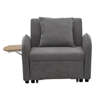 Convertible Single Chair Bed 3 In 1 Sofa With Computer Board And USB Ports - Gray