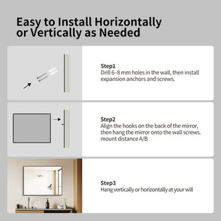 Framed Wall Mirror For Bathroom - Black