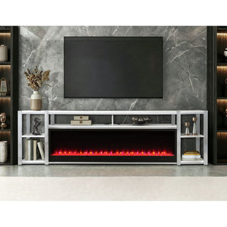 Midway - 80" TV Console With Firelight - White