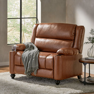 Tufted Design Wide Manual Recliner Chair