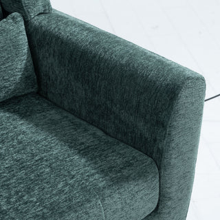 Modern Accent Chair, Arm Chairs For Living Room, Upholstered Mordern Armchair, Comfy Soft Padded Lounge Chair In Small Space, Bedroom, With Pillow, Solid Wood Leg