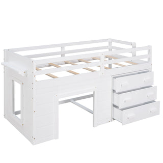 Loft Bed With Cabinet And Shelf