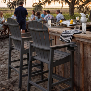 Bar Height Adirondack Chair With Cup Holder And Armrests