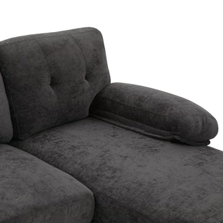 U-Shaped Sectional Sofa 103.5" Fabric Couch With Dual Chaise Lounges, Storage Pockets, Armrest Pillows