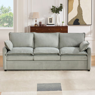 Modern 3 Seater Sofa With Side Storage Pockets For Living Room