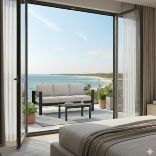 Outdoor Patio Set, All-Weather With Thick Cushions
