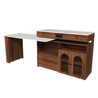 Kitchen Island With Extendable & Rotating Table