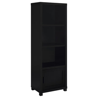 Sandl - 3 Shelf Media Tower With Cabinet Storage Solution - Black