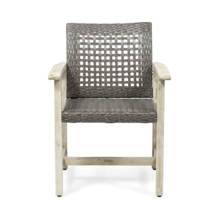 Outdoor Dining Chair Acacia Wood Frame (Set of 2)