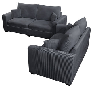 2 Piece Contemporary Style Sofa Set With Matching Pillows