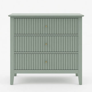 Fluted 3 Drawer Nightstand With Soft Close Slides