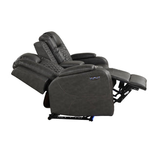 Benz - Power Reclining Loveseat & LED Lighting And Built In USB