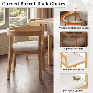 Rectangular Dining Table Set For 6 With Upholstered Barrel Back Chairs