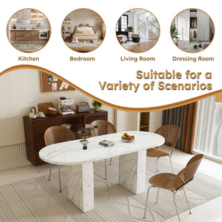 Modern Farmhouse Oval Dining Table With Slim Base