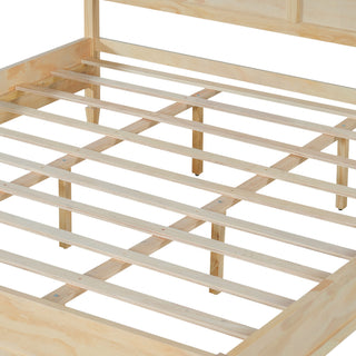Classic Platform Bed Frame With Panel Headboard