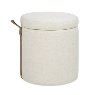 Brandy - Round Upholstered Storage Ottoman With Accent