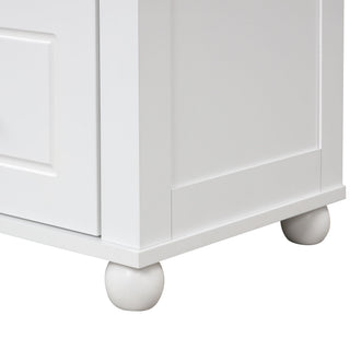 Tall Freestanding Bathroom Storage Cabinet With 2 Drawers And Adjustable Shelf