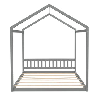 Wooden House Bed With Headboard