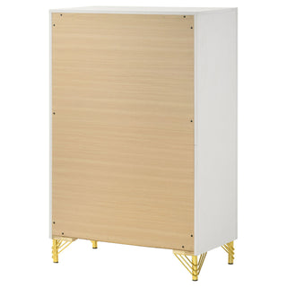 Chesney - 5 Drawer Chest With Trim - White