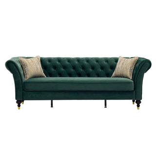 Chesterfield Sofa, 3 Seat Couch With Deep Button Tufted Back, Rolled Arms